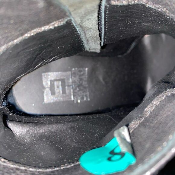 Emanuele Crasto Booties Sz 8 Black Leather Studded Pointed Toe Block Heel Ankle - Picture 7 of 9